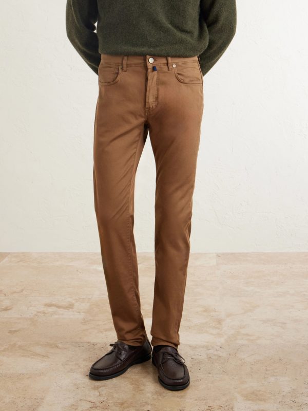 Slim-Fit Stretch Cotton-Blend Gabardine Trousers - FR Slim-Fit Stretch Cotton-Blend Gabardine Trousers - FR