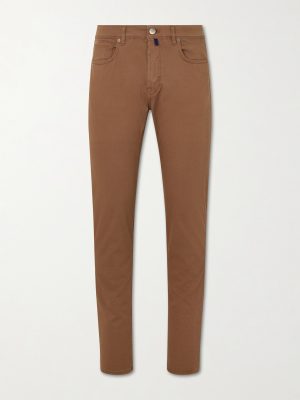 Slim-Fit Stretch Cotton-Blend Gabardine Trousers Slim-Fit Stretch Cotton-Blend Gabardine Trousers