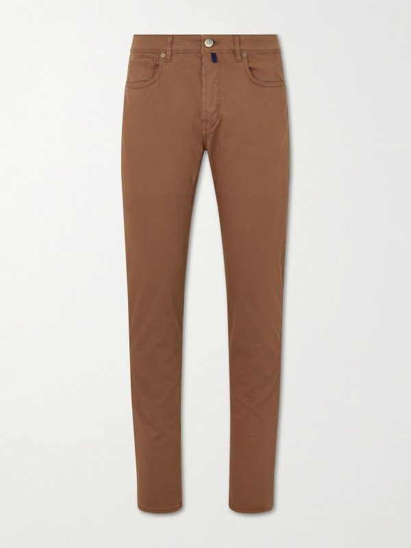 Slim-Fit Stretch Cotton-Blend Gabardine Trousers Slim-Fit Stretch Cotton-Blend Gabardine Trousers