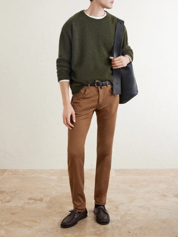 Slim-Fit Stretch Cotton-Blend Gabardine Trousers - OU Slim-Fit Stretch Cotton-Blend Gabardine Trousers - OU