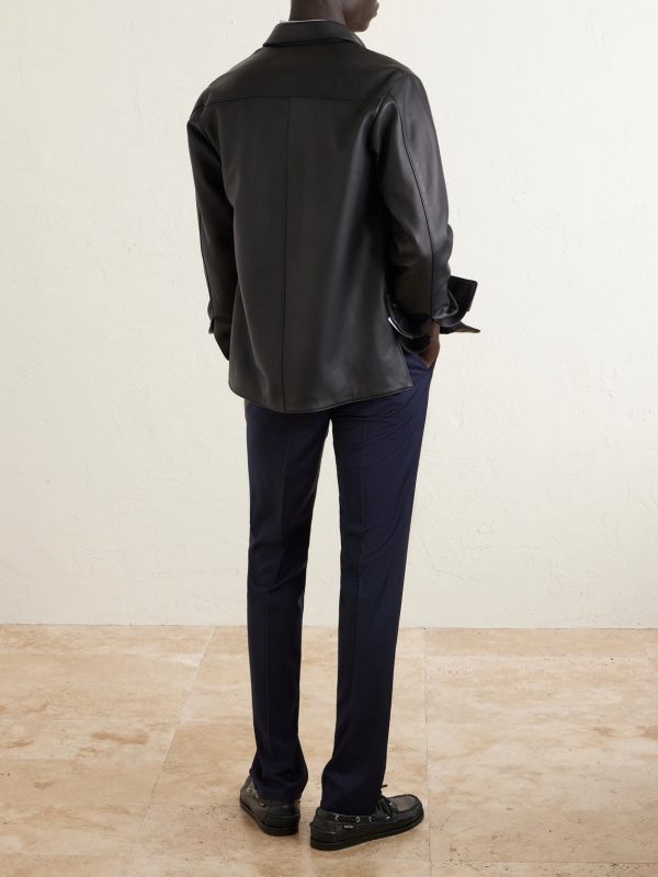 Slim-Leg Wool Trousers - BK Slim-Leg Wool Trousers - BK