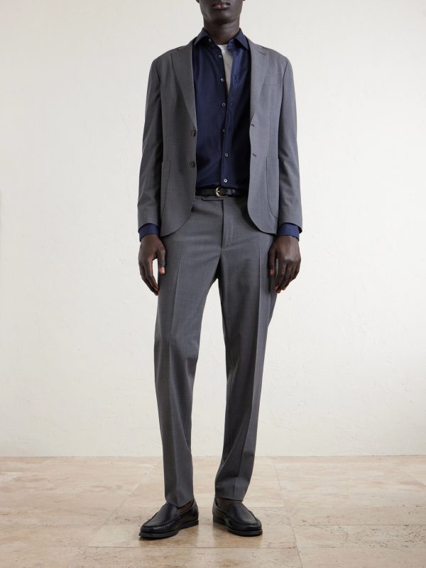 Tapered Virgin Wool-Blend Suit Trousers - OU