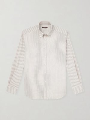 Glanshirt Button-Down Collar Striped Organic Cotton Oxford Shirt Glanshirt Button-Down Collar Striped Organic Cotton Oxford Shirt