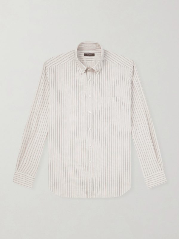 Glanshirt Button-Down Collar Striped Organic Cotton Oxford Shirt Glanshirt Button-Down Collar Striped Organic Cotton Oxford Shirt