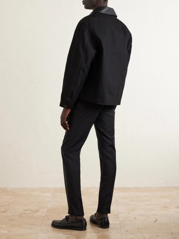 Slim-Leg Virgin Wool Drawstring Trousers - BK