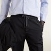 Slim-Leg Virgin Wool Drawstring Trousers - E1