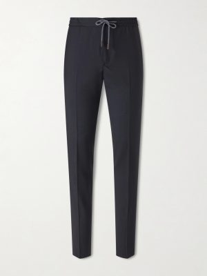 Slim-Leg Virgin Wool Drawstring Trousers Slim-Leg Virgin Wool Drawstring Trousers