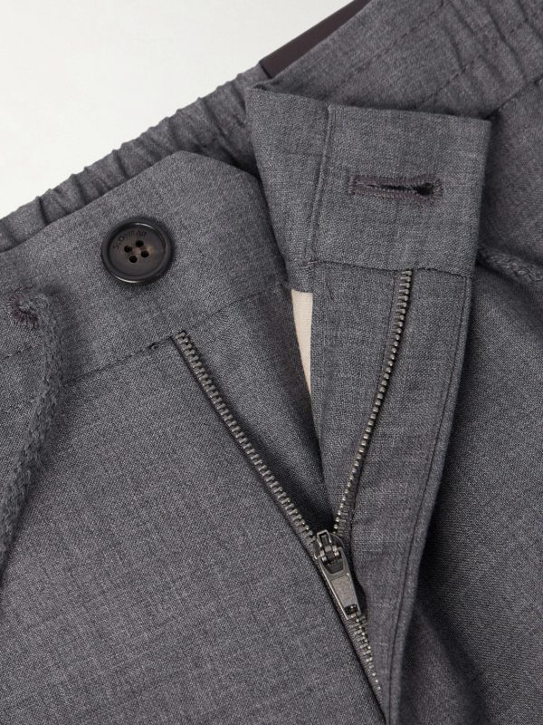 Slim-Leg Virgin Wool Drawstring Trousers - CU Slim-Leg Virgin Wool Drawstring Trousers - CU