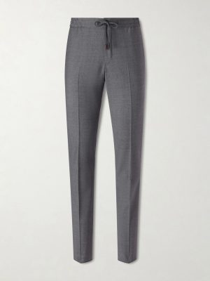 Slim-Leg Virgin Wool Drawstring Trousers Slim-Leg Virgin Wool Drawstring Trousers
