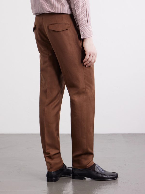Tapered Pleated Wool and Linen-Blend Trousers - BK Tapered Pleated Wool and Linen-Blend Trousers - BK