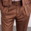 Tapered Pleated Wool and Linen-Blend Trousers - CU Tapered Pleated Wool and Linen-Blend Trousers - CU