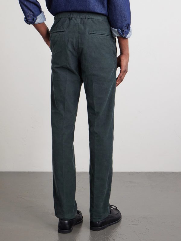 Straight-Leg Cotton-Corduroy Trousers - BK Straight-Leg Cotton-Corduroy Trousers - BK