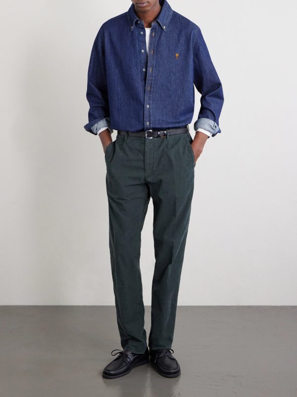 Straight-Leg Cotton-Corduroy Trousers - OU Straight-Leg Cotton-Corduroy Trousers - OU