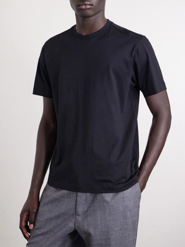 Cotton and Silk-Blend Jersey T-Shirt - FR Cotton and Silk-Blend Jersey T-Shirt - FR