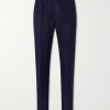 Tapered Pleated Wool and Linen-Blend Trousers Tapered Pleated Wool and Linen-Blend Trousers
