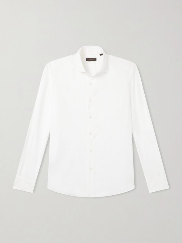 Slim-Fit Cutaway-Collar Cotton Oxford Shirt