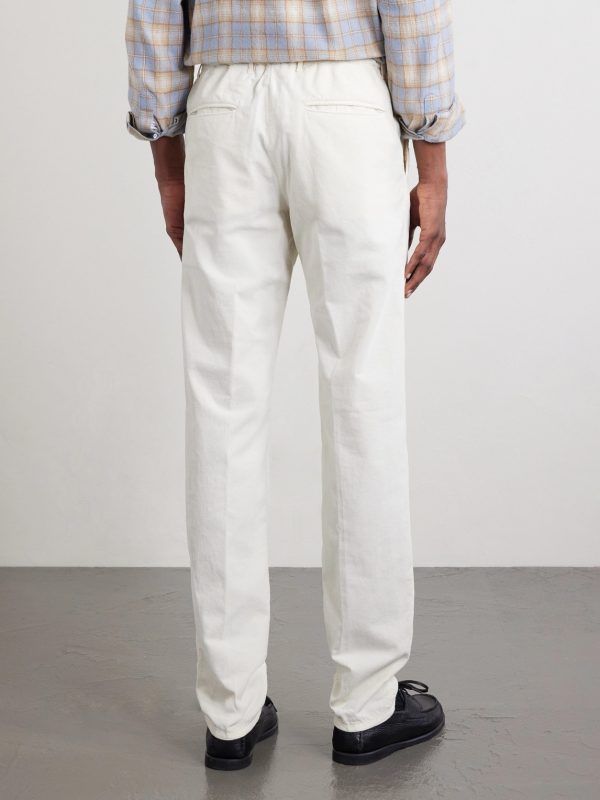 Straight-Leg Cotton-Corduroy Trousers - BK Straight-Leg Cotton-Corduroy Trousers - BK