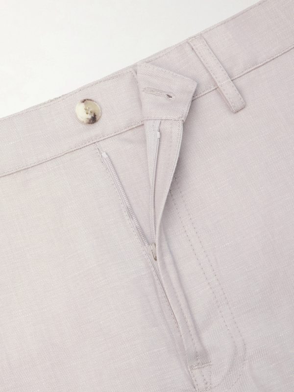 Straight-Leg Wool and Linen-Blend Twill Suit Trousers - E1 Straight-Leg Wool and Linen-Blend Twill Suit Trousers - E1