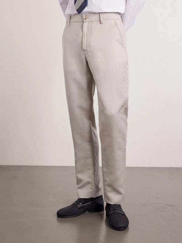 Straight-Leg Wool and Linen-Blend Twill Suit Trousers - FR Straight-Leg Wool and Linen-Blend Twill Suit Trousers - FR