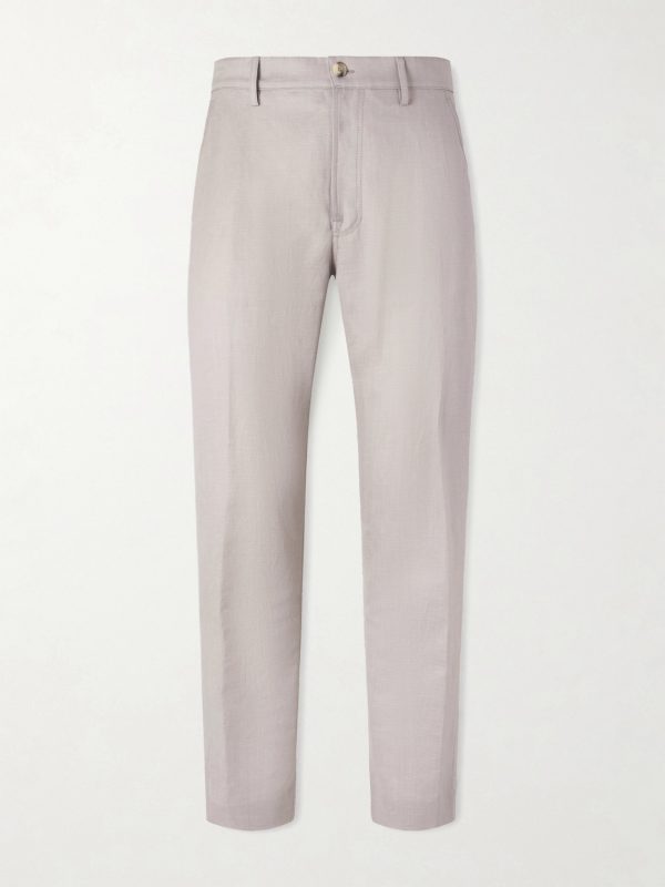 Straight-Leg Wool and Linen-Blend Twill Suit Trousers Straight-Leg Wool and Linen-Blend Twill Suit Trousers