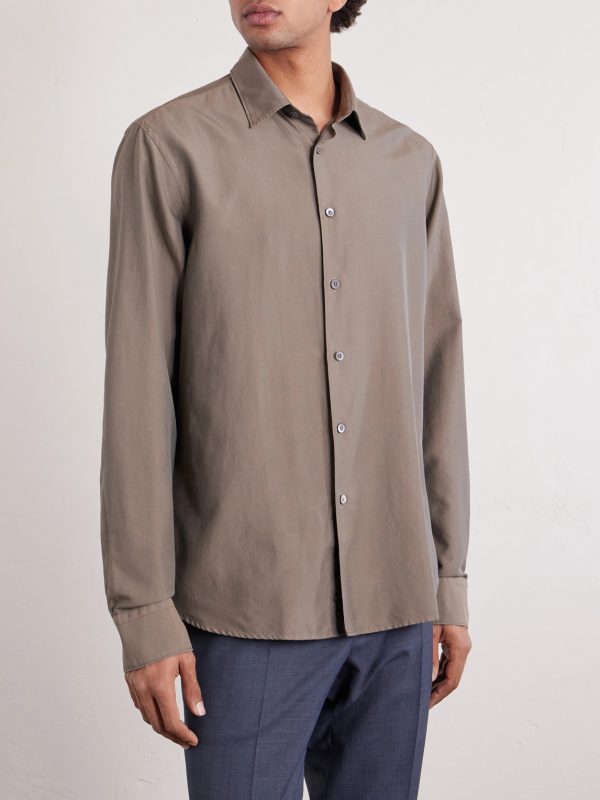 Garment-Dyed Cotton and Silk-Blend Shirt - FR Garment-Dyed Cotton and Silk-Blend Shirt - FR