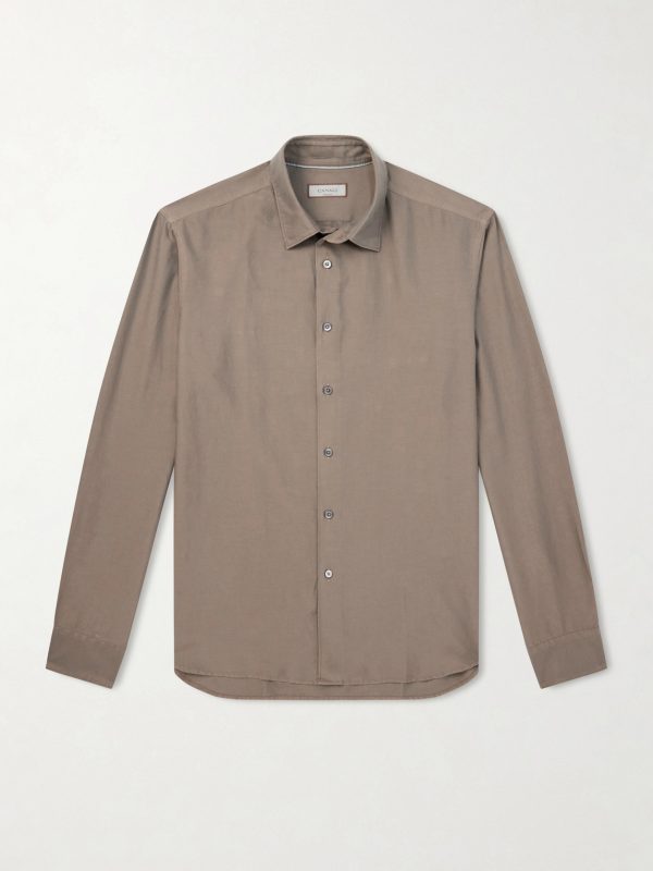 Garment-Dyed Cotton and Silk-Blend Shirt Garment-Dyed Cotton and Silk-Blend Shirt