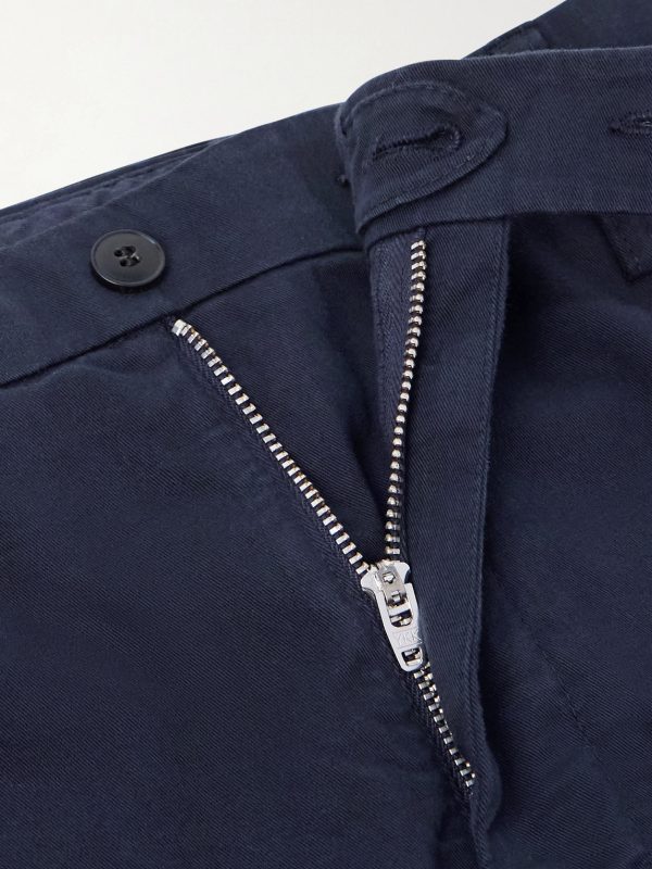 Slim-Fit Tapered Cotton-Blend Twill Chinos - E1 Slim-Fit Tapered Cotton-Blend Twill Chinos - E1