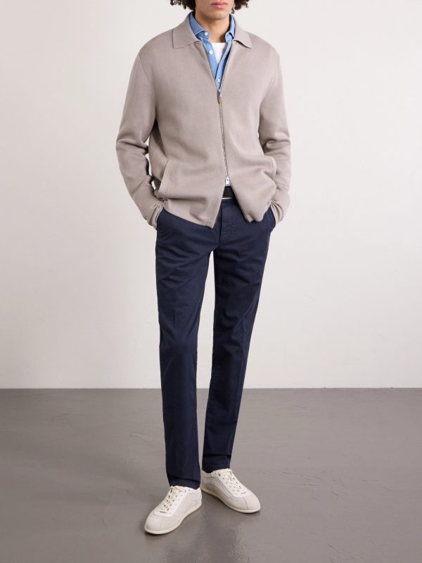 Slim-Fit Tapered Cotton-Blend Twill Chinos - OU Slim-Fit Tapered Cotton-Blend Twill Chinos - OU