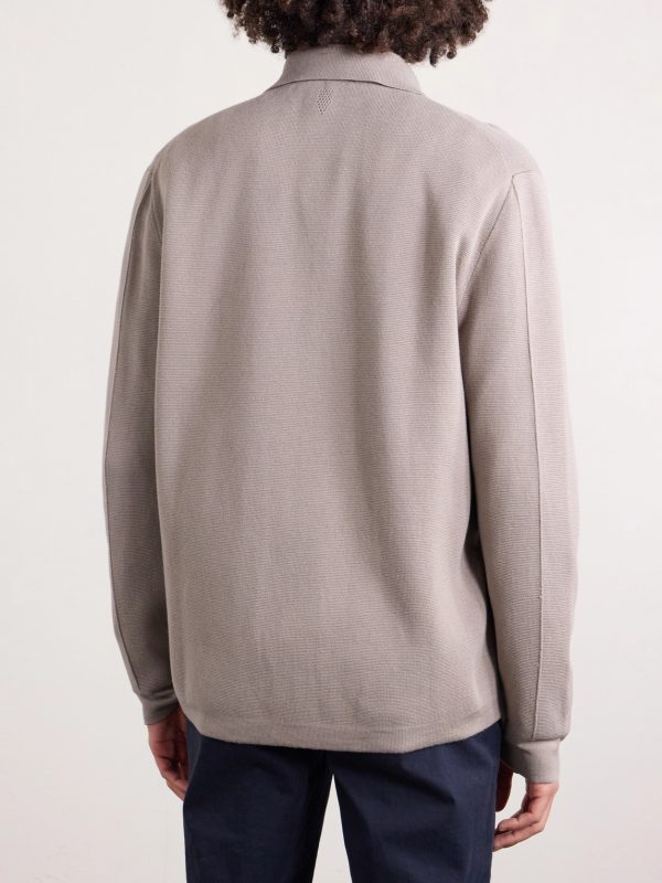 Cotton and Modal-Blend Zip-Up Cardigan - BK