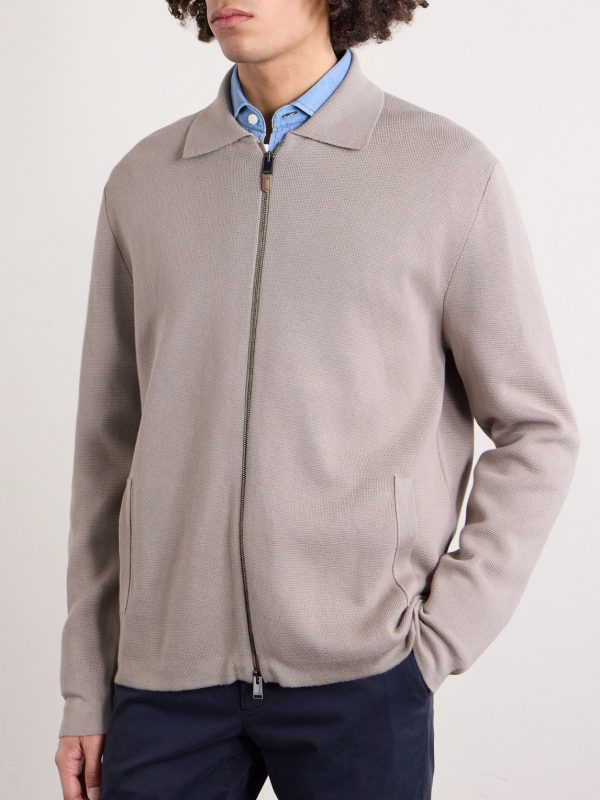 Cotton and Modal-Blend Zip-Up Cardigan - FR