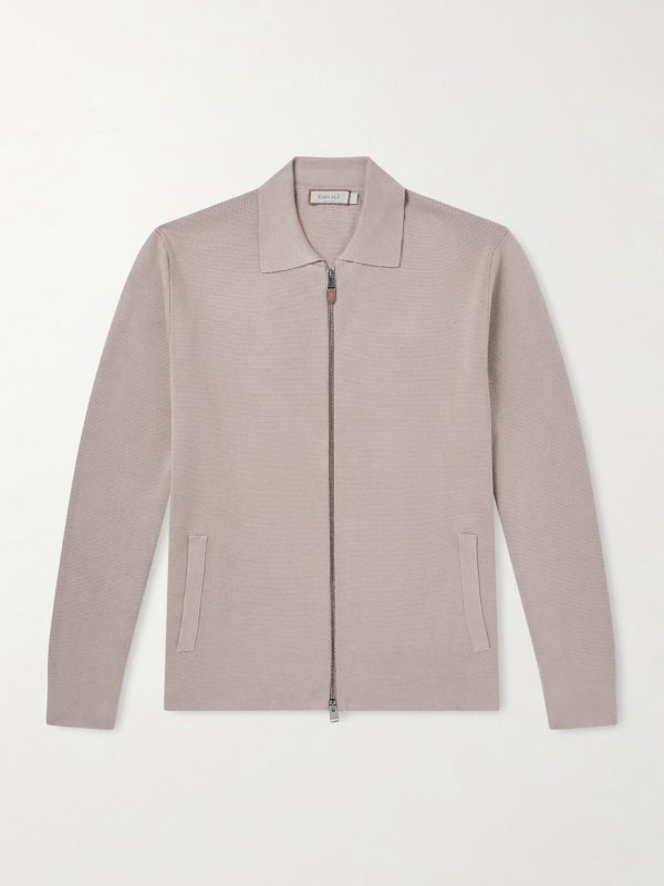 Cotton and Modal-Blend Zip-Up Cardigan