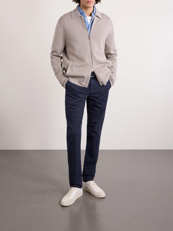 Cotton and Modal-Blend Zip-Up Cardigan - OU