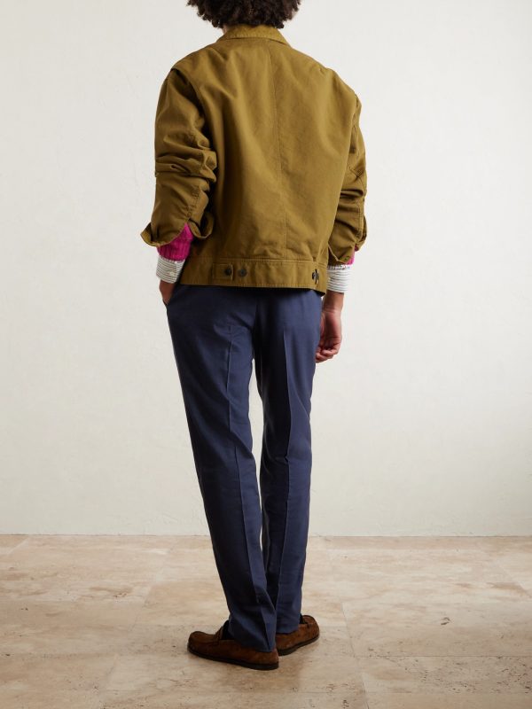 Tapered Linen and Wool-Blend Twill Suit Trousers - BK Tapered Linen and Wool-Blend Twill Suit Trousers - BK