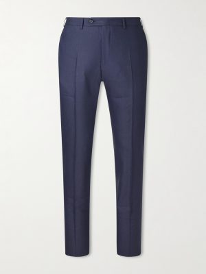 Tapered Linen and Wool-Blend Twill Suit Trousers