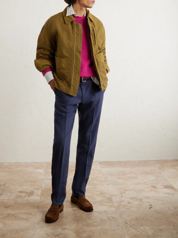 Tapered Linen and Wool-Blend Twill Suit Trousers - OU Tapered Linen and Wool-Blend Twill Suit Trousers - OU