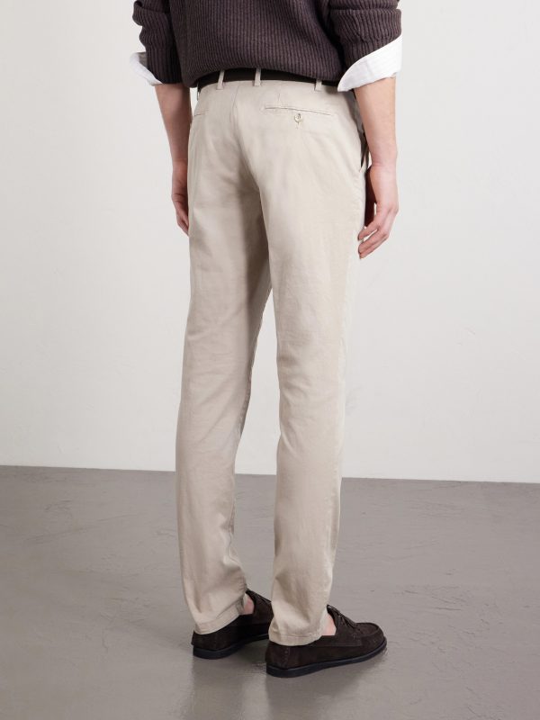 Tapered Cotton-Blend Twill Chinos - BK