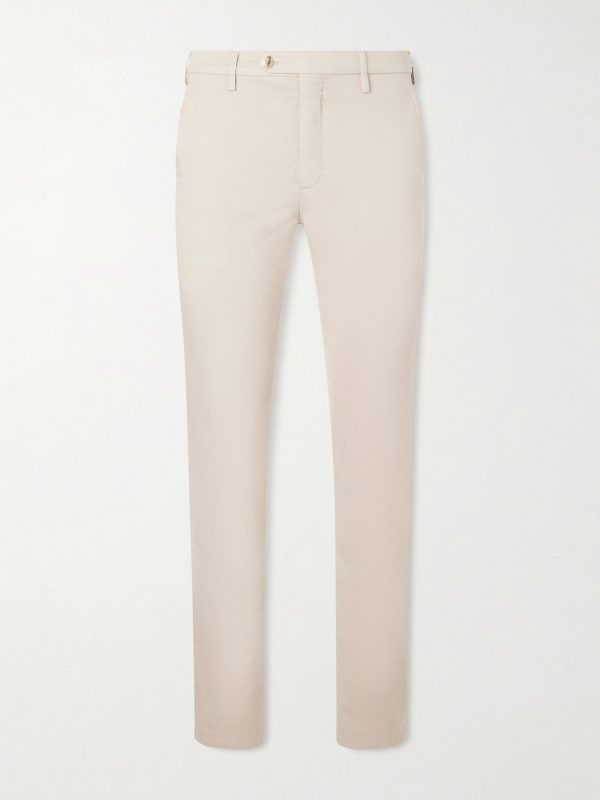 Tapered Cotton-Blend Twill Chinos