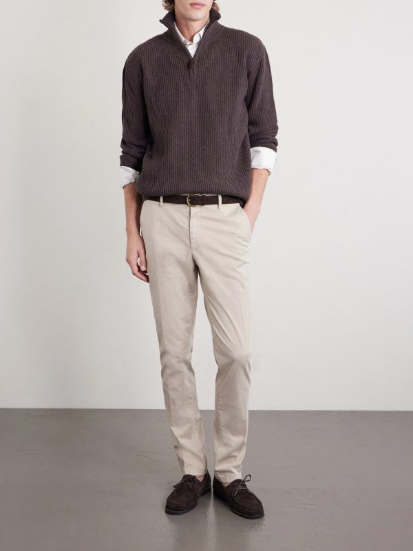 Tapered Cotton-Blend Twill Chinos - OU