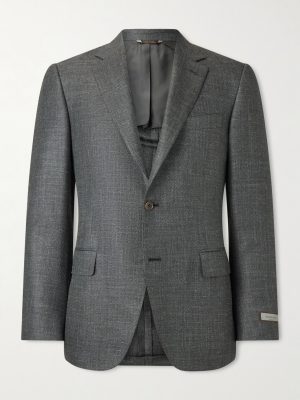 Slim-Fit Wool, Silk and Linen-Blend Twill Blazer Slim-Fit Wool, Silk and Linen-Blend Twill Blazer