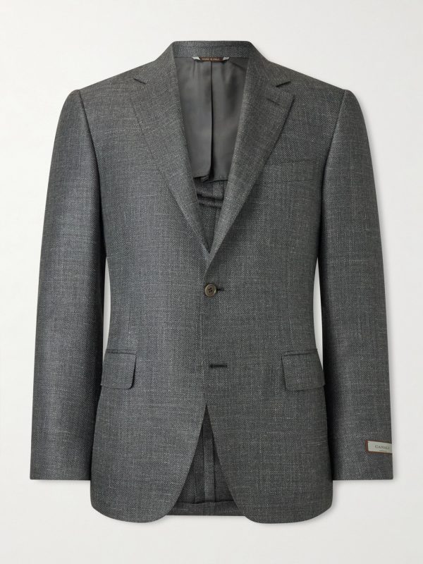Slim-Fit Wool, Silk and Linen-Blend Twill Blazer Slim-Fit Wool, Silk and Linen-Blend Twill Blazer