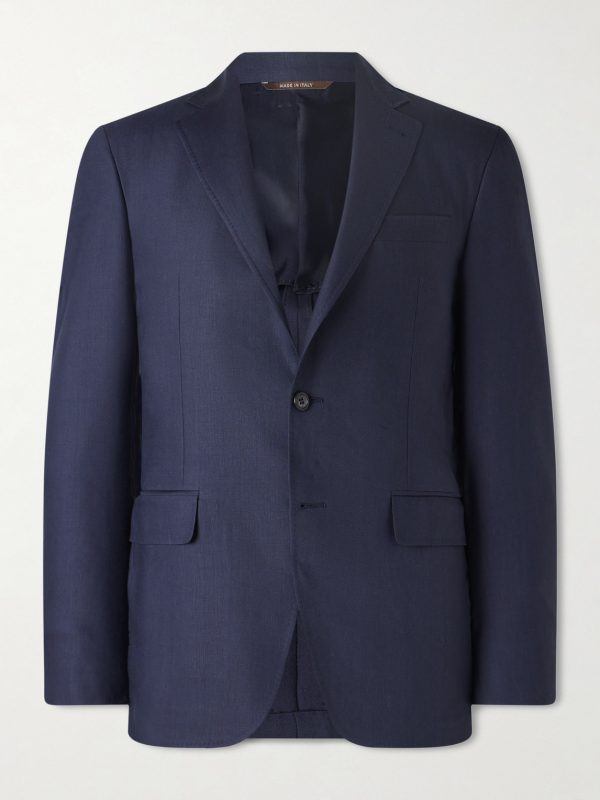 Kei Unstructured Linen and Wool-Blend Suit Jacket