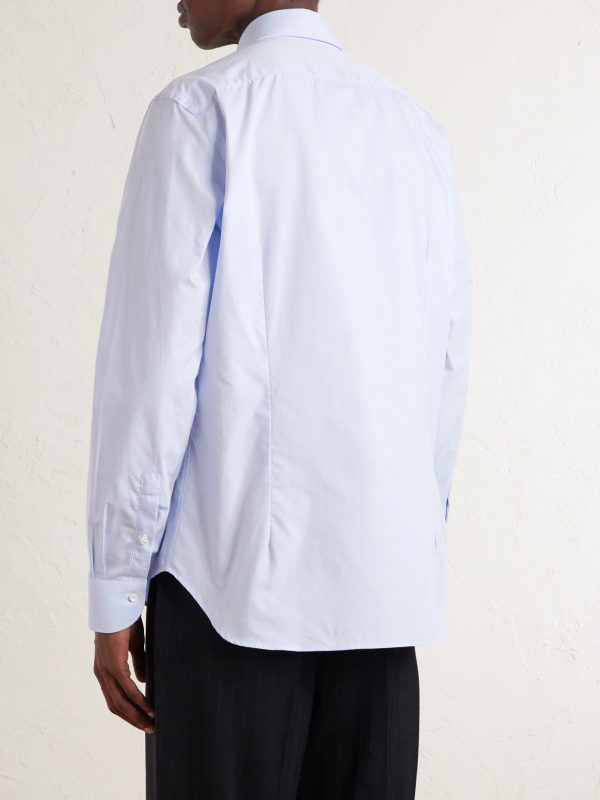 Impeccabile Cutaway-Collar Cotton-Poplin Shirt - BK