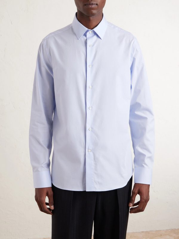 Impeccabile Cutaway-Collar Cotton-Poplin Shirt - CU