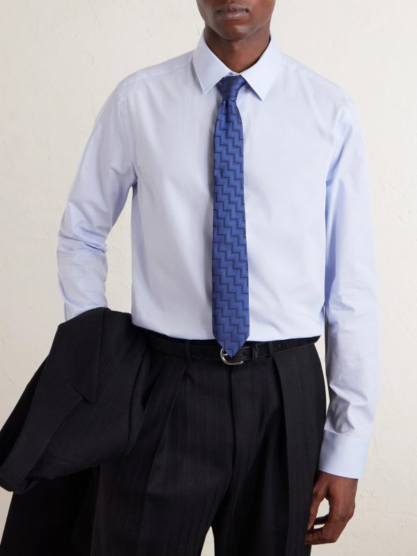 Impeccabile Cutaway-Collar Cotton-Poplin Shirt - FR