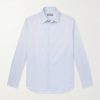 Impeccabile Cutaway-Collar Cotton-Poplin Shirt