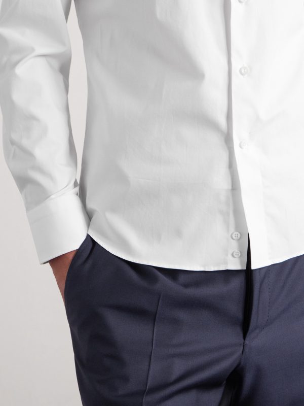Impeccabile Cutaway-Collar Cotton-Poplin Shirt - CU