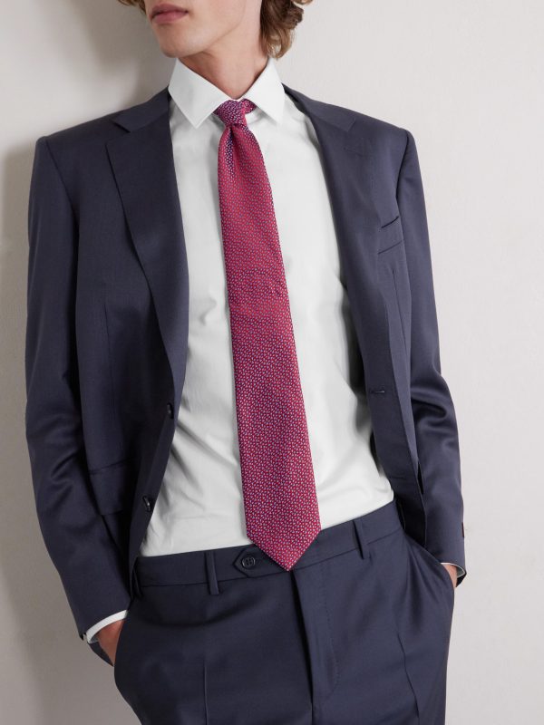 Impeccabile Cutaway-Collar Cotton-Poplin Shirt - E1