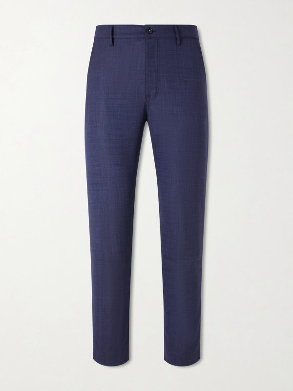 Slim-Fit Tapered Wool-Blend Chinos