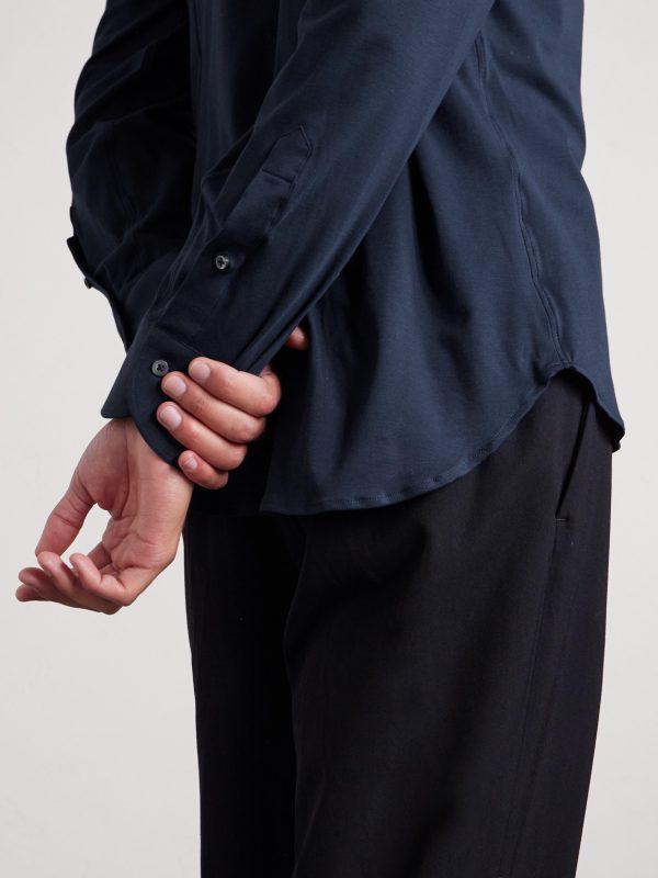 Travel Slim-Fit Cutaway-Collar Stretch-Cotton Jersey Shirt - CU