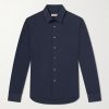 Travel Slim-Fit Cutaway-Collar Stretch-Cotton Jersey Shirt